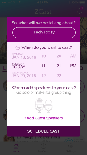 zcast planifier un podcast