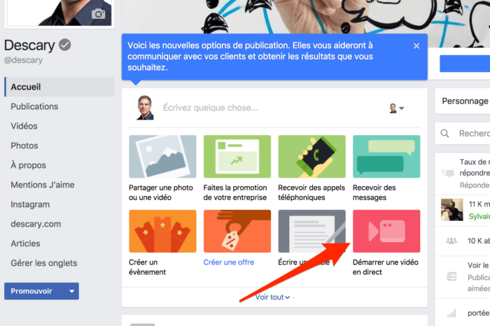 facebook live video navigateur