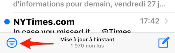 affichez uniquement les courriels non lus