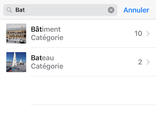 iphone photos recherche