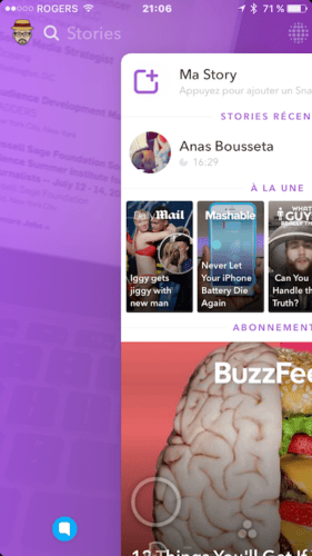 snapchat nouvelle interface