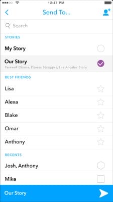 snapchat our story