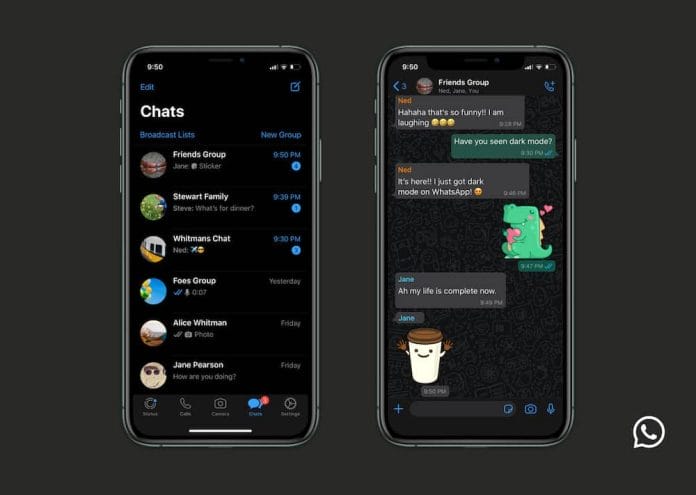 Le mode sombre arrive sur WhatsApp android et ios iPhone