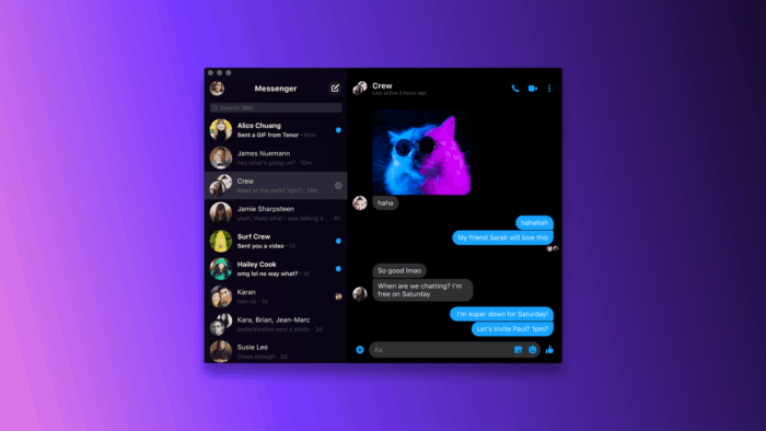 Facebook Messenger windows